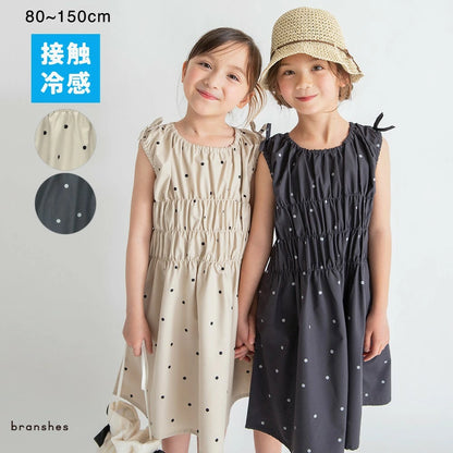日本童裝 Branshes 接觸冷感 皺褶連身裙 80-150cm 女童款 夏季 DRESSES