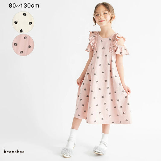 日本童裝 Branshes 露肩連身裙 80-130cm 女童款 夏季 DRESSES