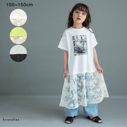 日本童裝 Branshes 絲拼接連身裙 100-150cm 女童款 夏季 DRESSES TOPS