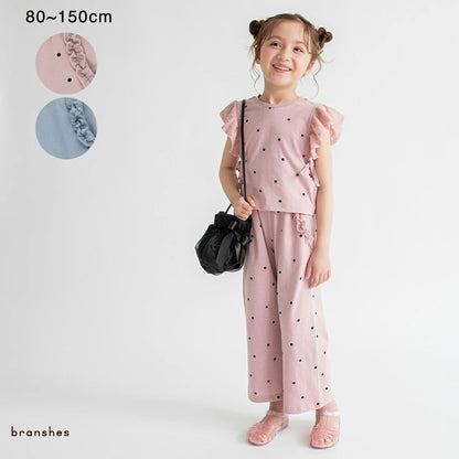 日本童裝 Branshes 荷葉邊袖上衣長褲套裝 80-150cm 女童款 夏季 PANTS