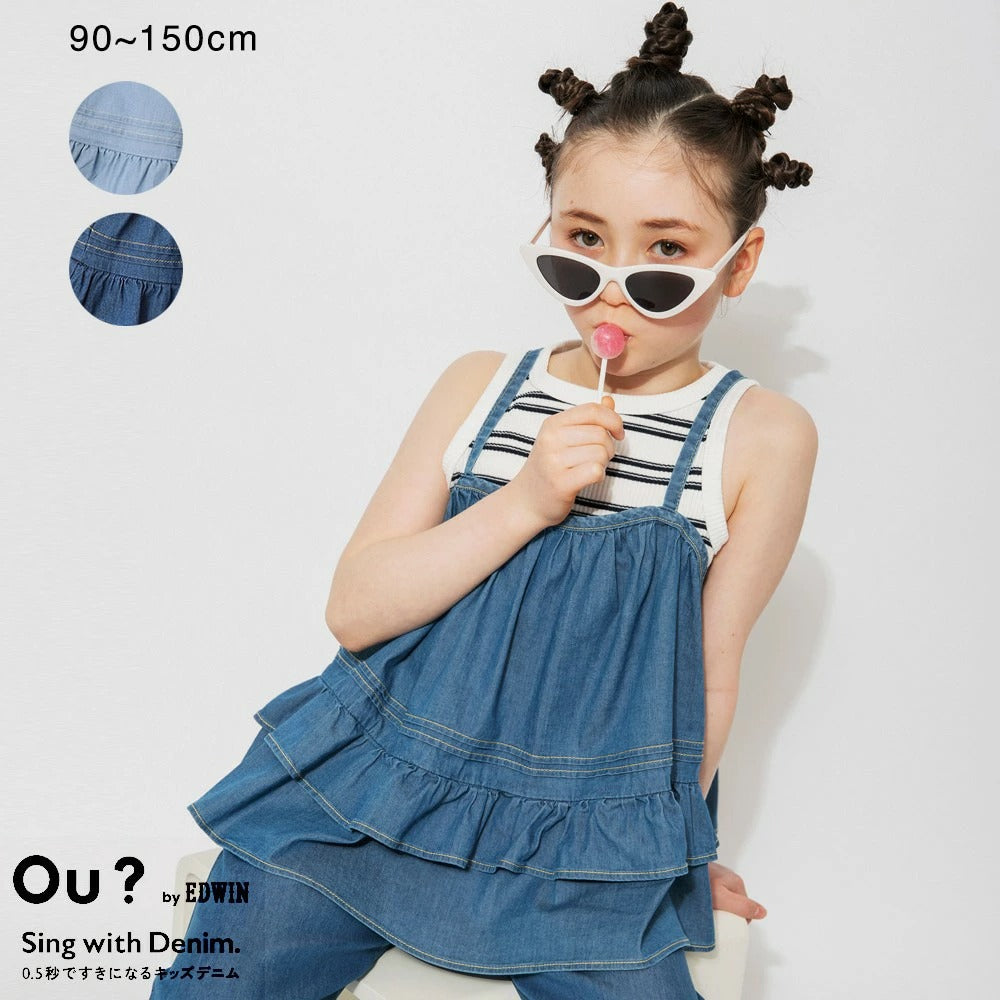 日本童裝 Branshes【Ou? by EDWIN】牛仔吊帶背心 90-150cm 女童款 夏季 TOPS
