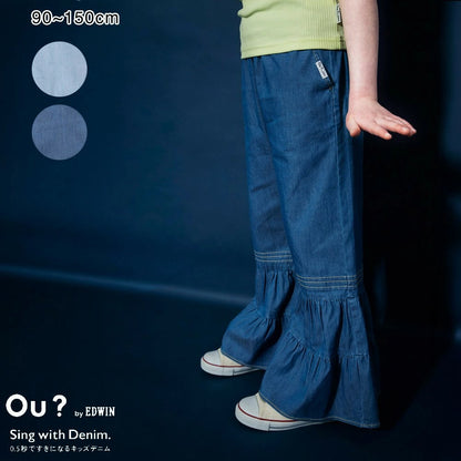 日本童裝 Branshes【Ou? by EDWIN】牛仔荷葉邊喇叭褲 90-150cm 女童款 夏季 PANTS