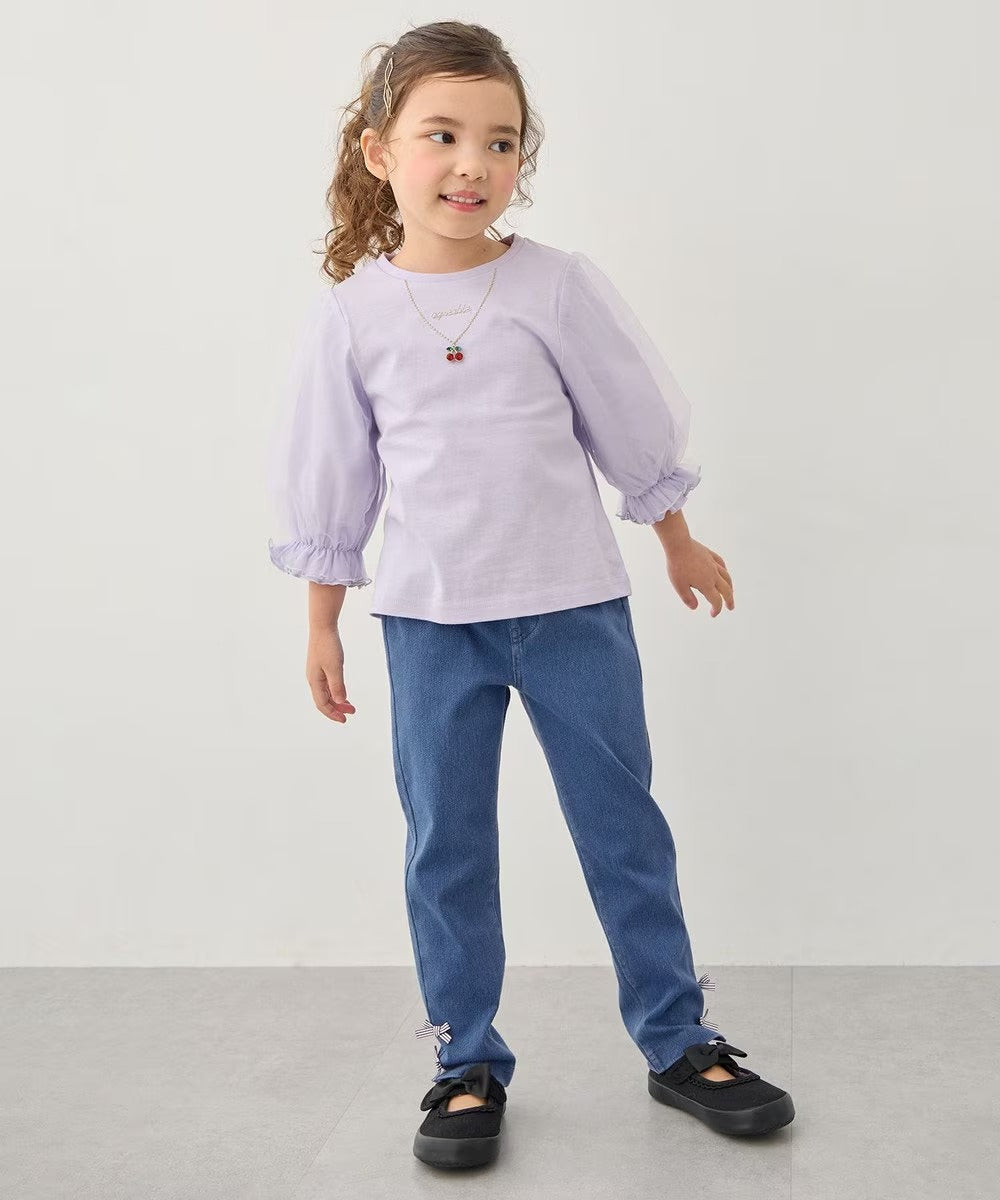 日本童裝 aF#a325 彈性牛仔長褲 90-150cm 女童款 夏季 PANTS