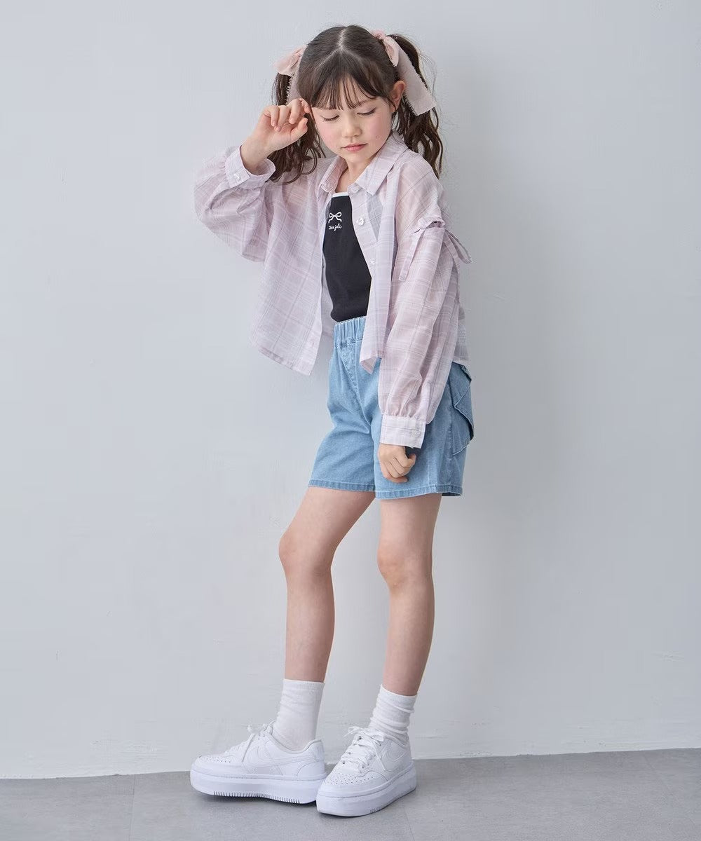日本童裝 aF#a325 後蝴蝶結短褲 110-160cm 女童款 夏季 PANTS