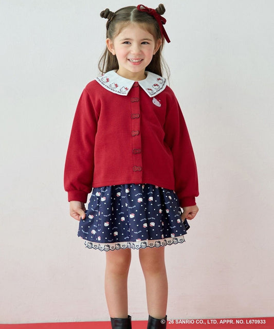日本童裝 ANY#26 x Sanrio Hello Kitty 蝴蝶扣外套 100-150cm 女童款 秋季 OUTERWEAR 聖誕紅/新年紅