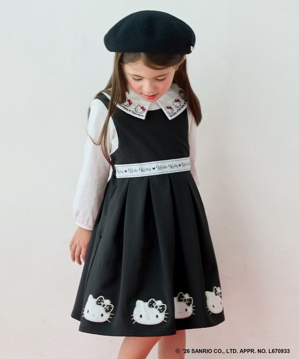 日本童裝 ANY#26 x Sanrio Hello Kitty 貼花背心裙 110-150cm 女童款 秋季 DRESSES 面試/宴會/表演