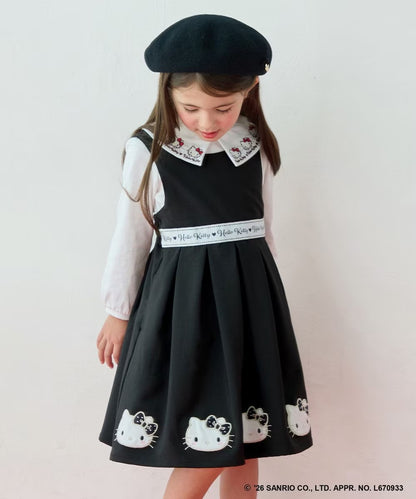 日本童裝 ANY#26 x Sanrio Hello Kitty 貼花背心裙 110-150cm 女童款 秋季 DRESSES 面試/宴會/表演
