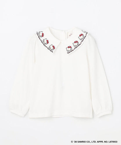 日本童裝 ANY#26 x Sanrio Hello Kitty 刺繡領襯衫 110-150cm 女童款 秋季 TOPS 面試/宴會/表演