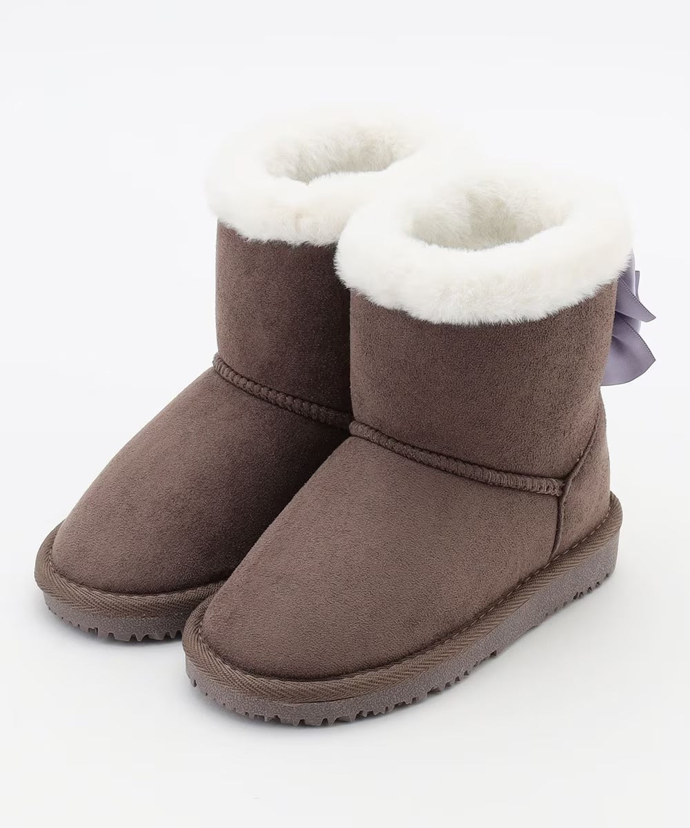 日本直送 aF#a325 蝴蝶結裝飾毛毛雪靴 16-22cm 鞋系列 其他品牌