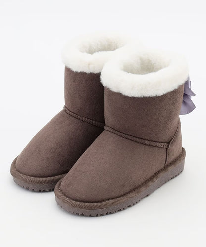 日本直送 aF#a325 蝴蝶結裝飾毛毛雪靴 16-22cm 鞋系列 其他品牌