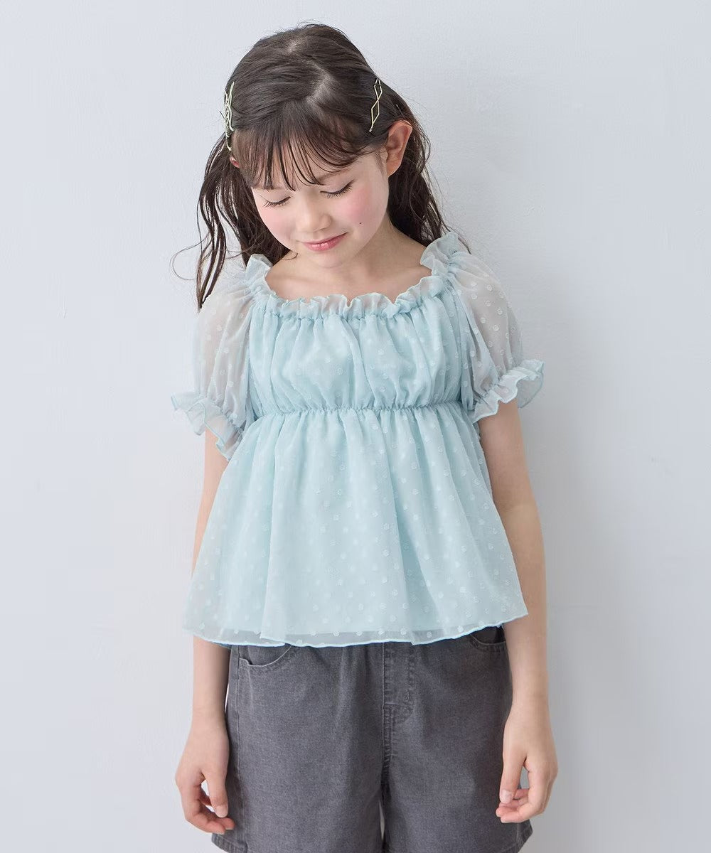 日本童裝 aF#a325 2Way 吊帶露肩上衣 110-160cm 女童款 夏季 TOPS