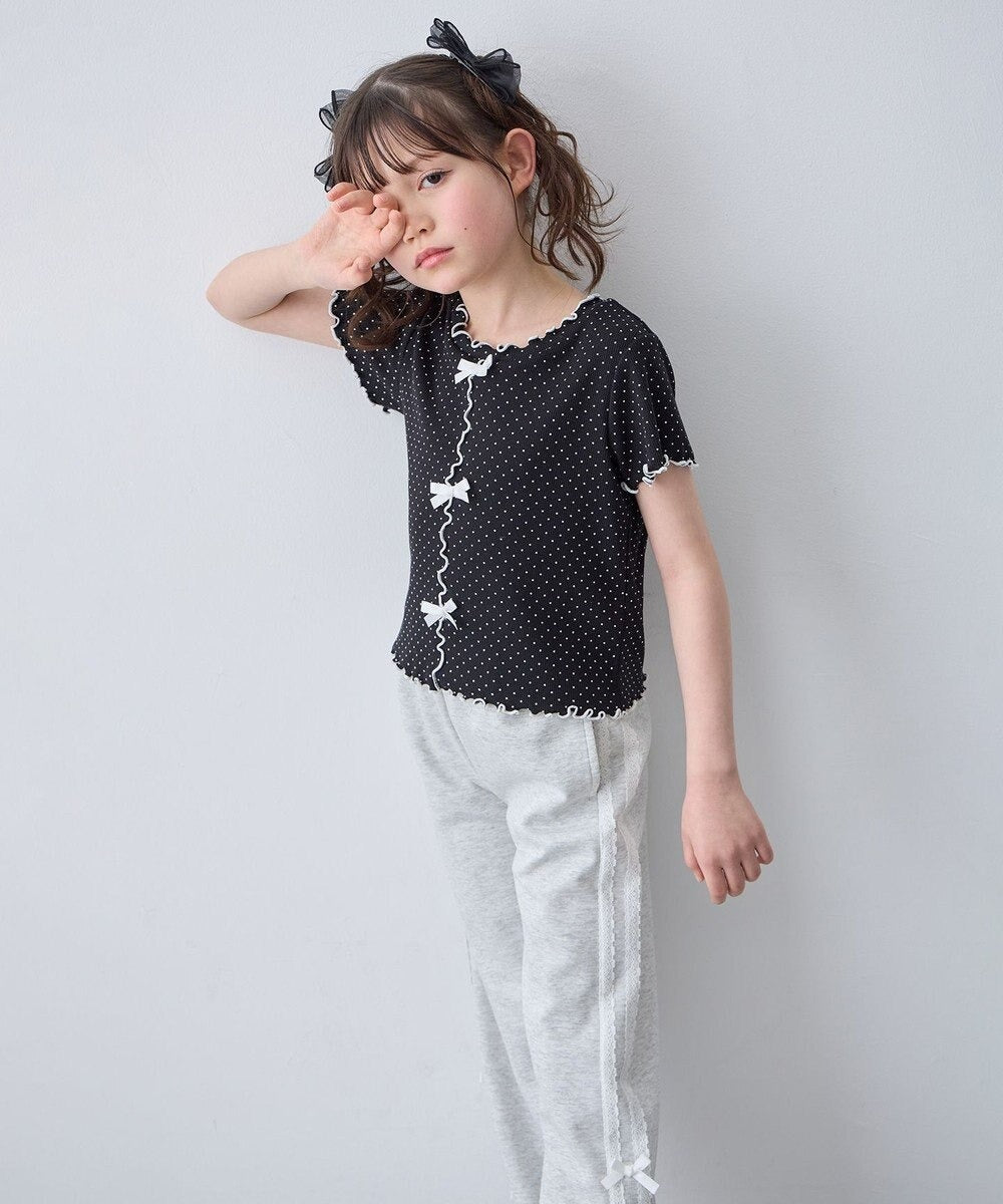 日本童裝 aF#a325 波點蝴蝶結上衣 110-160cm 女童款 夏季 TOPS