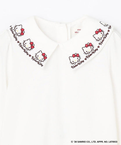 日本童裝 ANY#26 x Sanrio Hello Kitty 刺繡領襯衫 110-150cm 女童款 秋季 TOPS 面試/宴會/表演