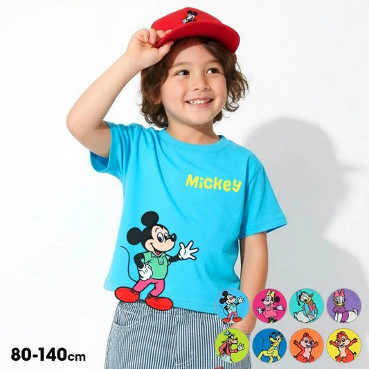 Japanese BDL x Disney parent-child print tops (80-150cm) for boys and girls (summer TOPS) 