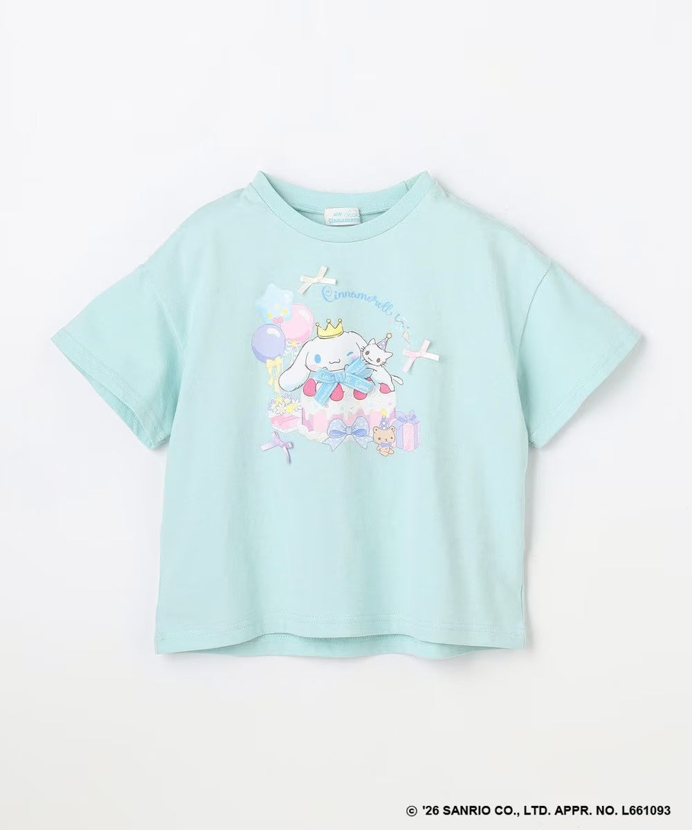 日本童裝 aF#a325 x Sanrio Cinnamoroll 印花上衣 100-150cm 女童款 夏季 TOPS