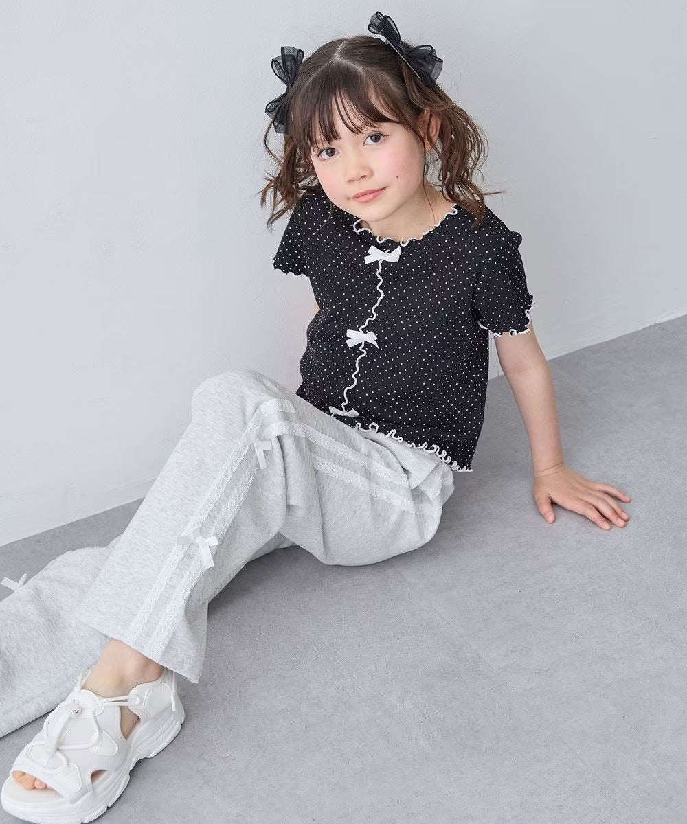 日本童裝 aF#a325 波點蝴蝶結上衣 110-160cm 女童款 夏季 TOPS