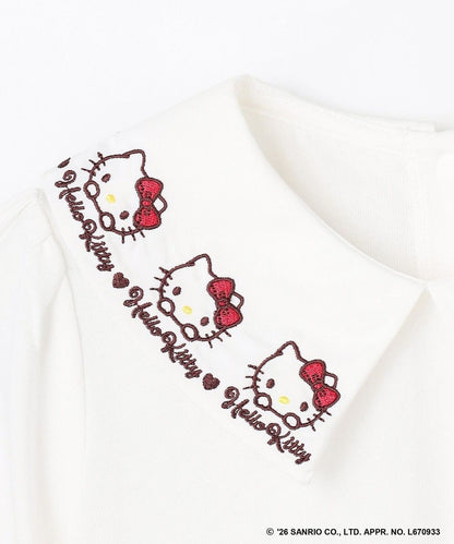日本童裝 ANY#26 x Sanrio Hello Kitty 刺繡領襯衫 110-150cm 女童款 秋季 TOPS 面試/宴會/表演