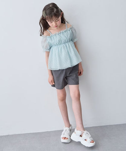 日本童裝 aF#a325 後蝴蝶結短褲 110-160cm 女童款 夏季 PANTS