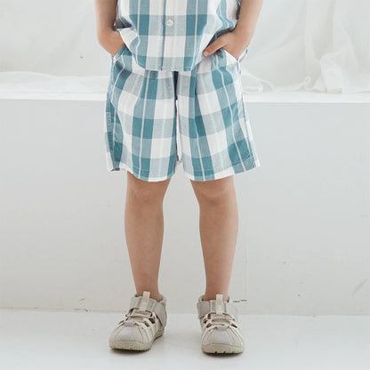 日本童裝 Branshes 格紋短褲 80-150cm 男童款 夏季 PANTS