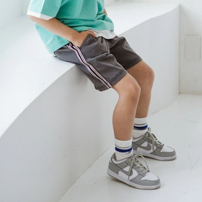 日本童裝 Branshes 復古側條紋牛仔短褲 80-150cm 男童款 夏季 PANTS