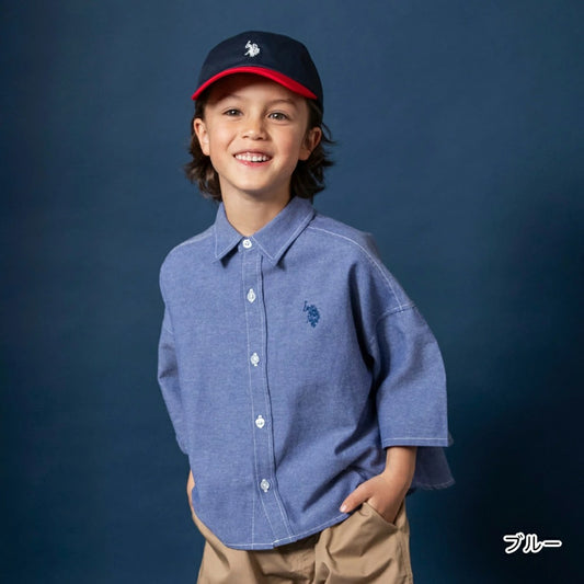 日本童裝 Branshes 【U.S. POLO ASSN.】刺繡短袖襯衫 90-150cm 男童款 夏季 TOPS