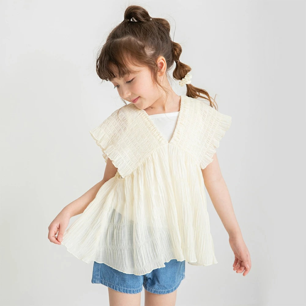 日本童裝 Branshes 皺皺束腰上衣及背心套裝 80-150cm 女童款 夏季 TOPS