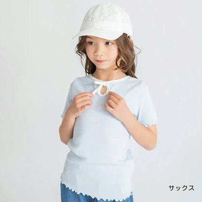 日本童裝 Branshes 吸水速乾 2Way 前後兩著 羅紋短袖上衣 80-150cm 女童款 夏季 TOPS