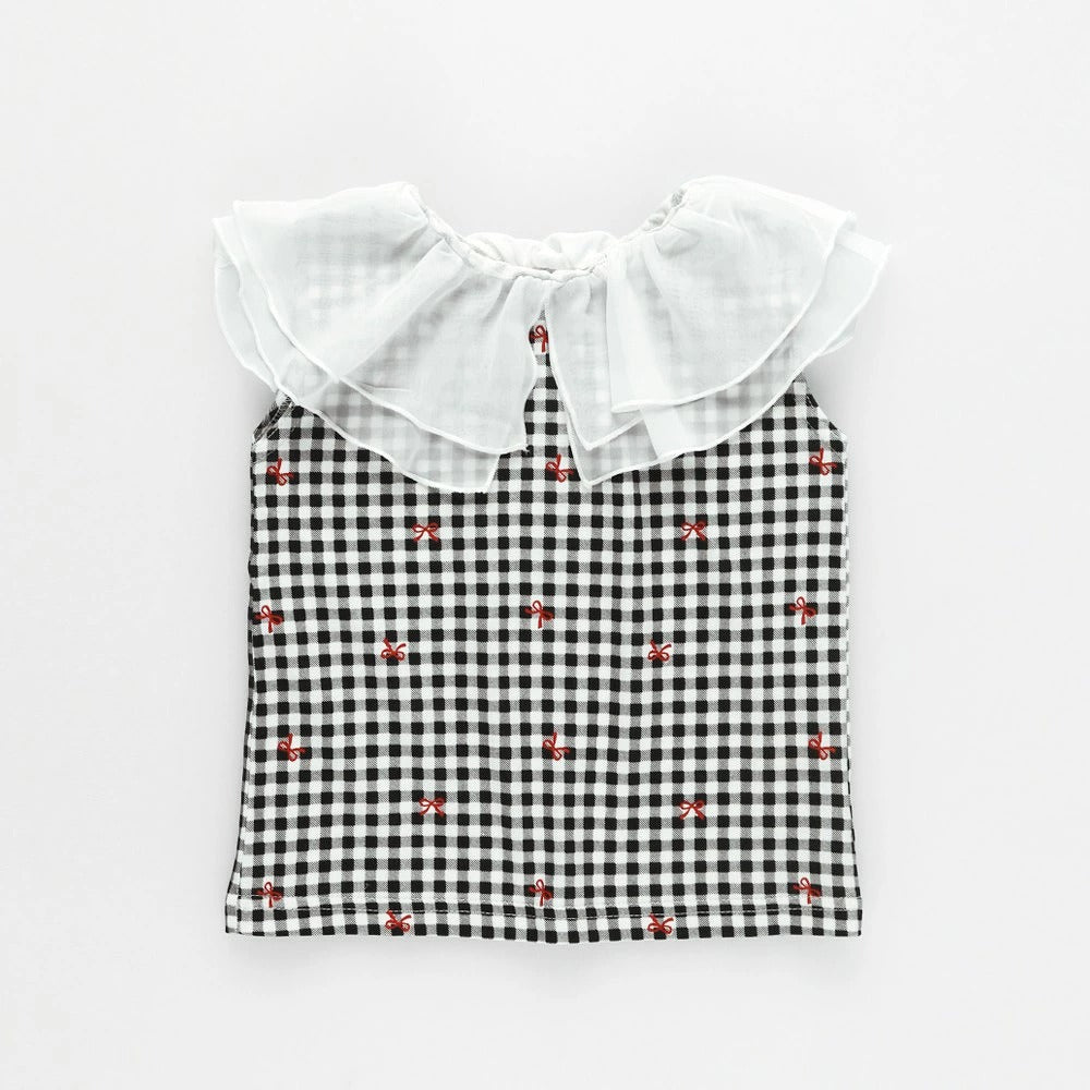日本童裝 Branshes 2Way 前後兩著 接觸冷感 荷葉領背心 80-150cm 女童款 夏季 TOPS