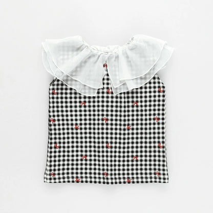 日本童裝 Branshes 2Way 前後兩著 接觸冷感 荷葉領背心 80-150cm 女童款 夏季 TOPS