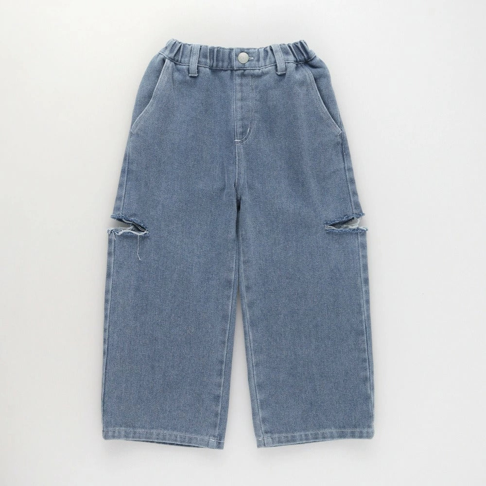 日本童裝 Branshes 鏤空牛仔褲 100-150cm 女童款 夏季 PANTS