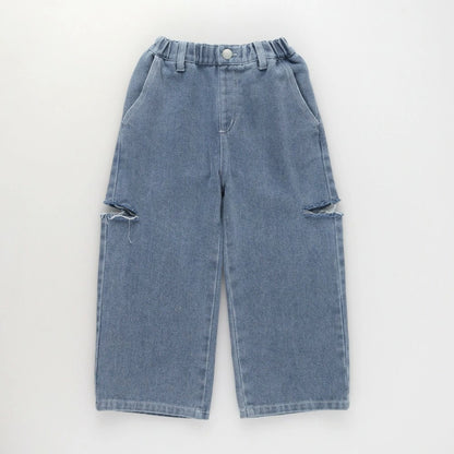 日本童裝 Branshes 鏤空牛仔褲 100-150cm 女童款 夏季 PANTS