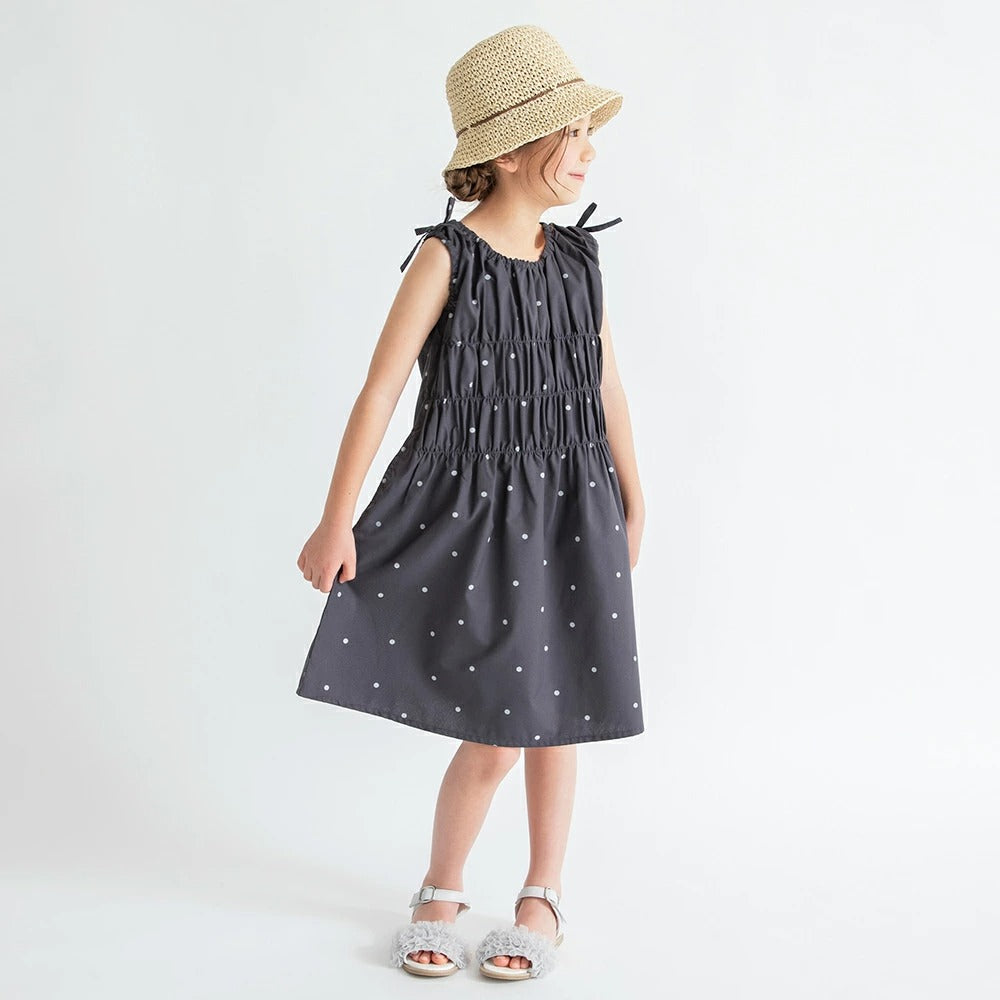 日本童裝 Branshes 接觸冷感 皺褶連身裙 80-150cm 女童款 夏季 DRESSES