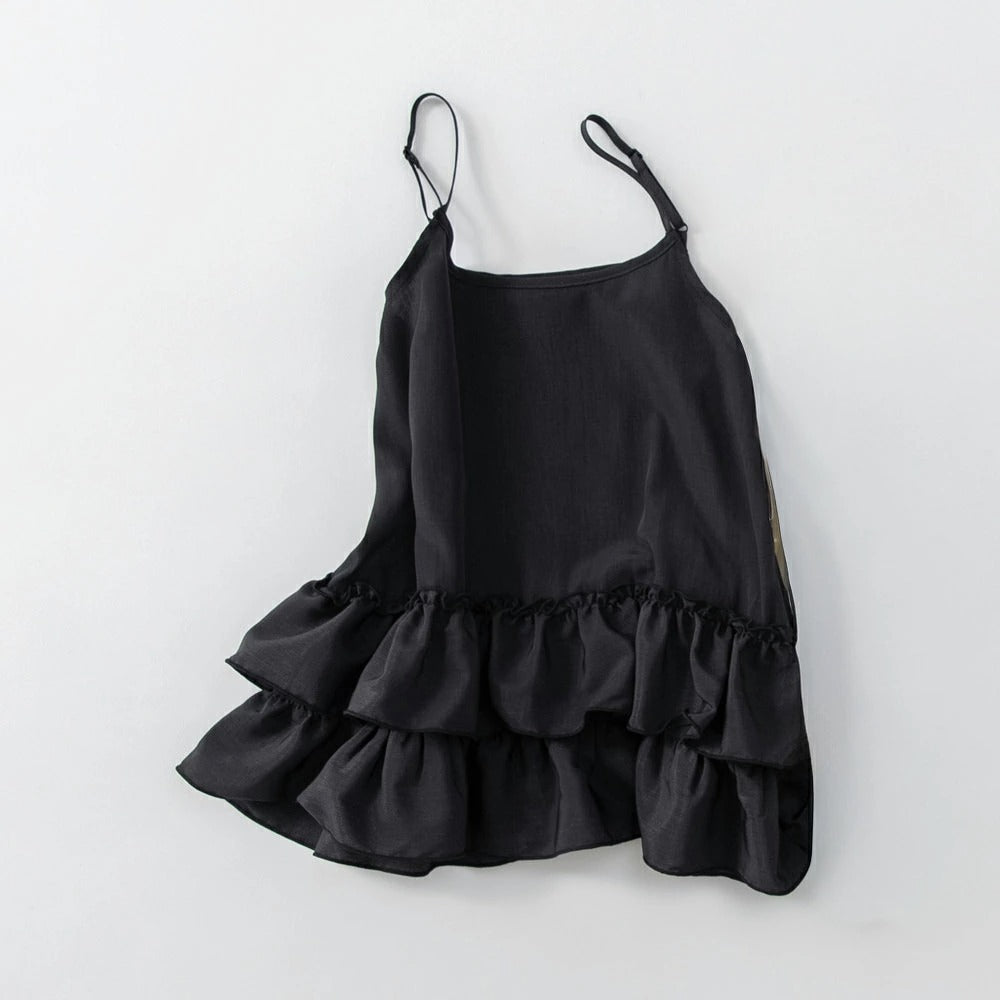 日本童裝 Branshes 百搭荷葉邊吊帶背心 90-150cm 女童款 夏季 TOPS