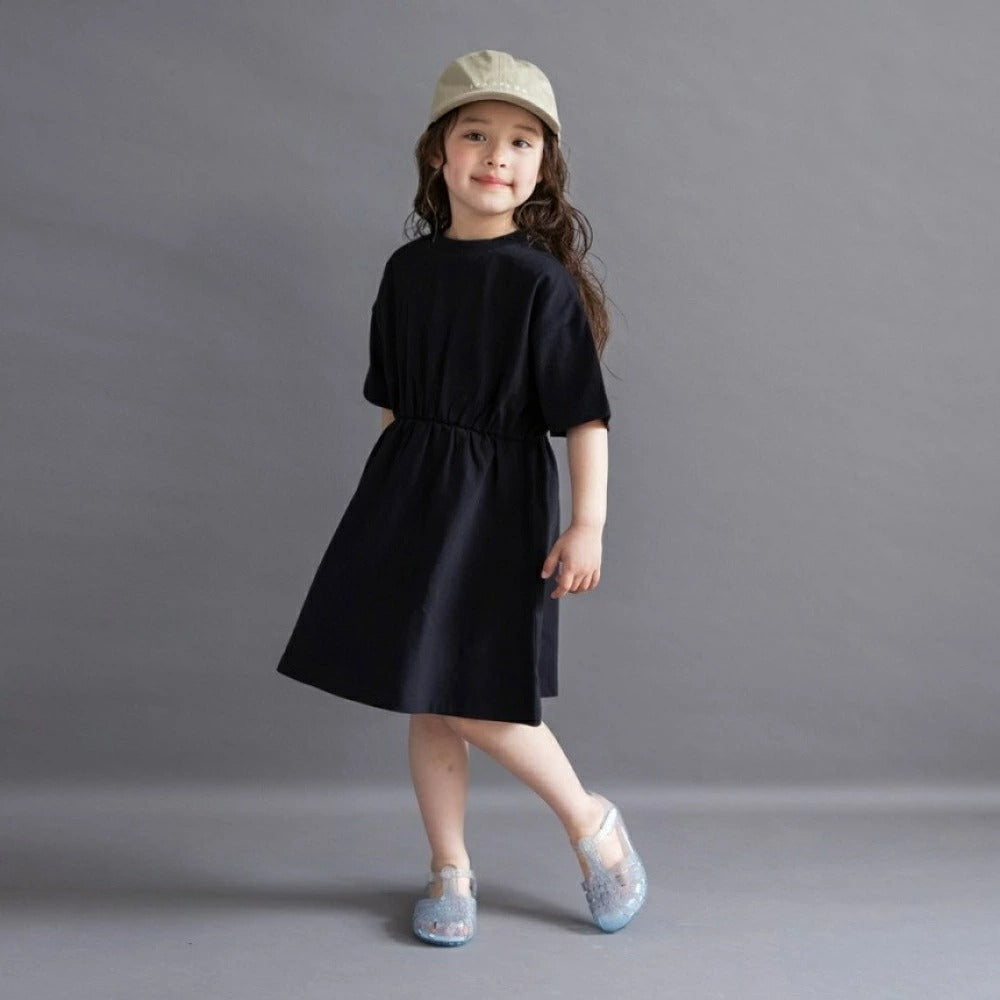 日本童裝 Branshes 後背Logo收腰連身裙 100-150cm 女童款 夏季 DRESSES