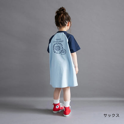 日本童裝 Branshes 插肩短袖連身裙 100-150cm 女童款 夏季 DRESSES