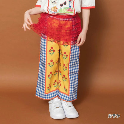 日本童裝 Branshes x りぃー 印花寬腿長褲 80-130cm 女童款 夏季 PANTS