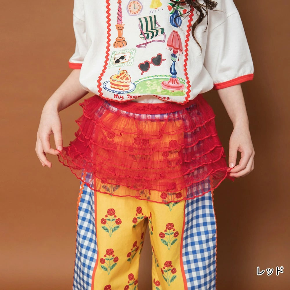 日本童裝 Branshes x りぃー 薄紗荷葉邊短裙 80-130cm 女童款 夏季 SKIRTS