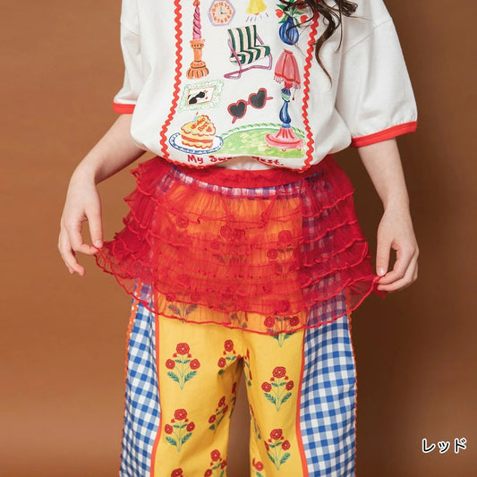 日本童裝 Branshes x りぃー 薄紗荷葉邊短裙 80-130cm 女童款 夏季 SKIRTS
