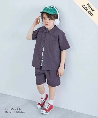 日本童裝 dev!rock 短袖襯衫套裝 100-160cm 男童款 TOPS PANTS 夏季