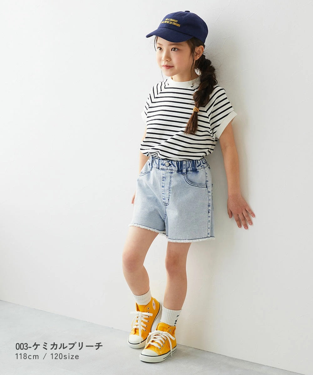 日本童裝 dev!rock 寬鬆水洗牛仔短褲 100-160cm 女童款 夏季 PANTS