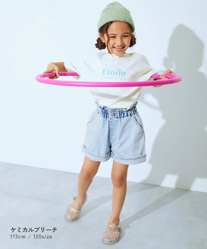 日本童裝 dev!rock 高腰荷葉邊牛仔短褲 100-160cm 女童款 夏季 PANTS