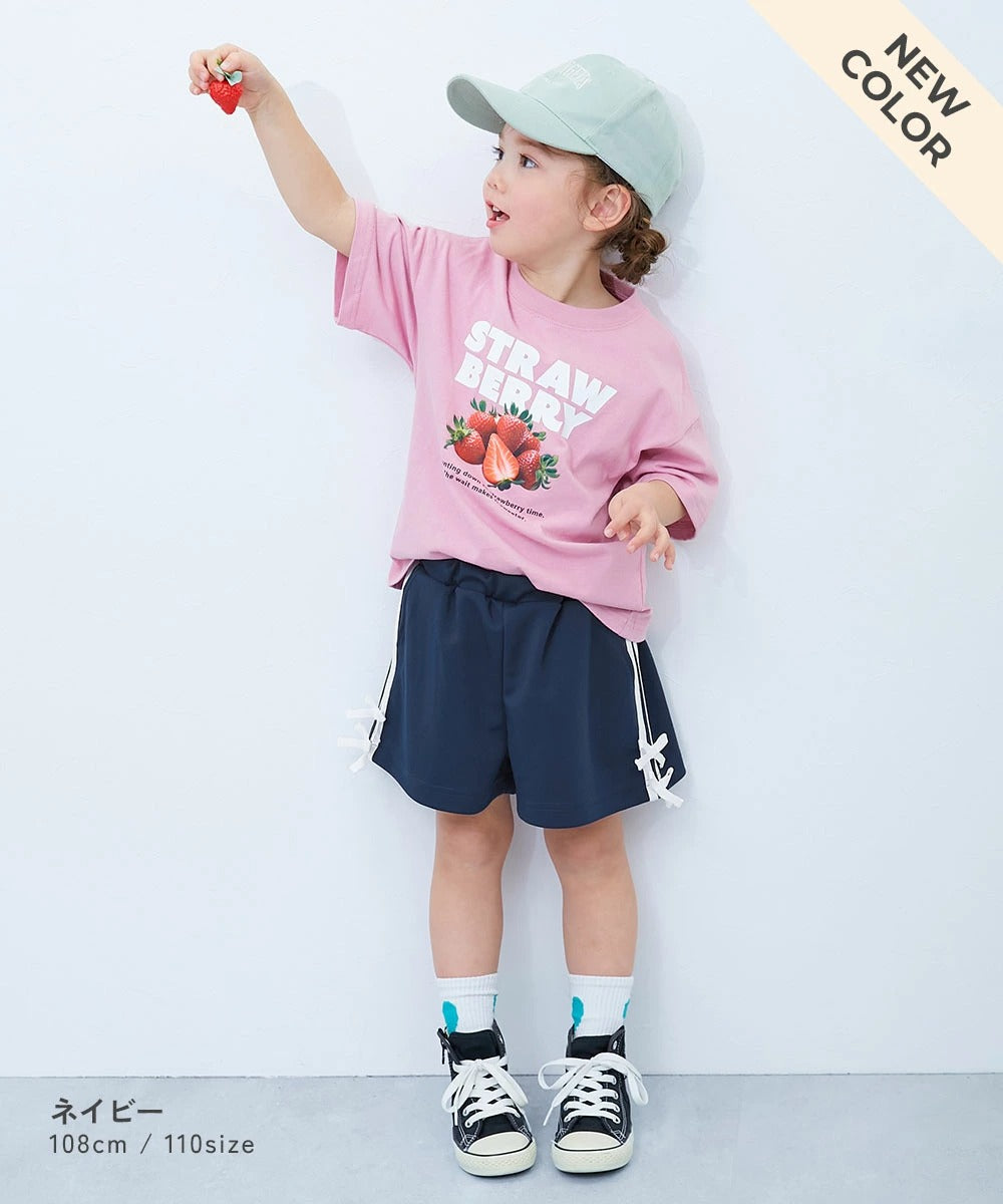 日本童裝 dev!rock 側條紋緞帶短褲 100-160cm 女童款 夏季 PANTS