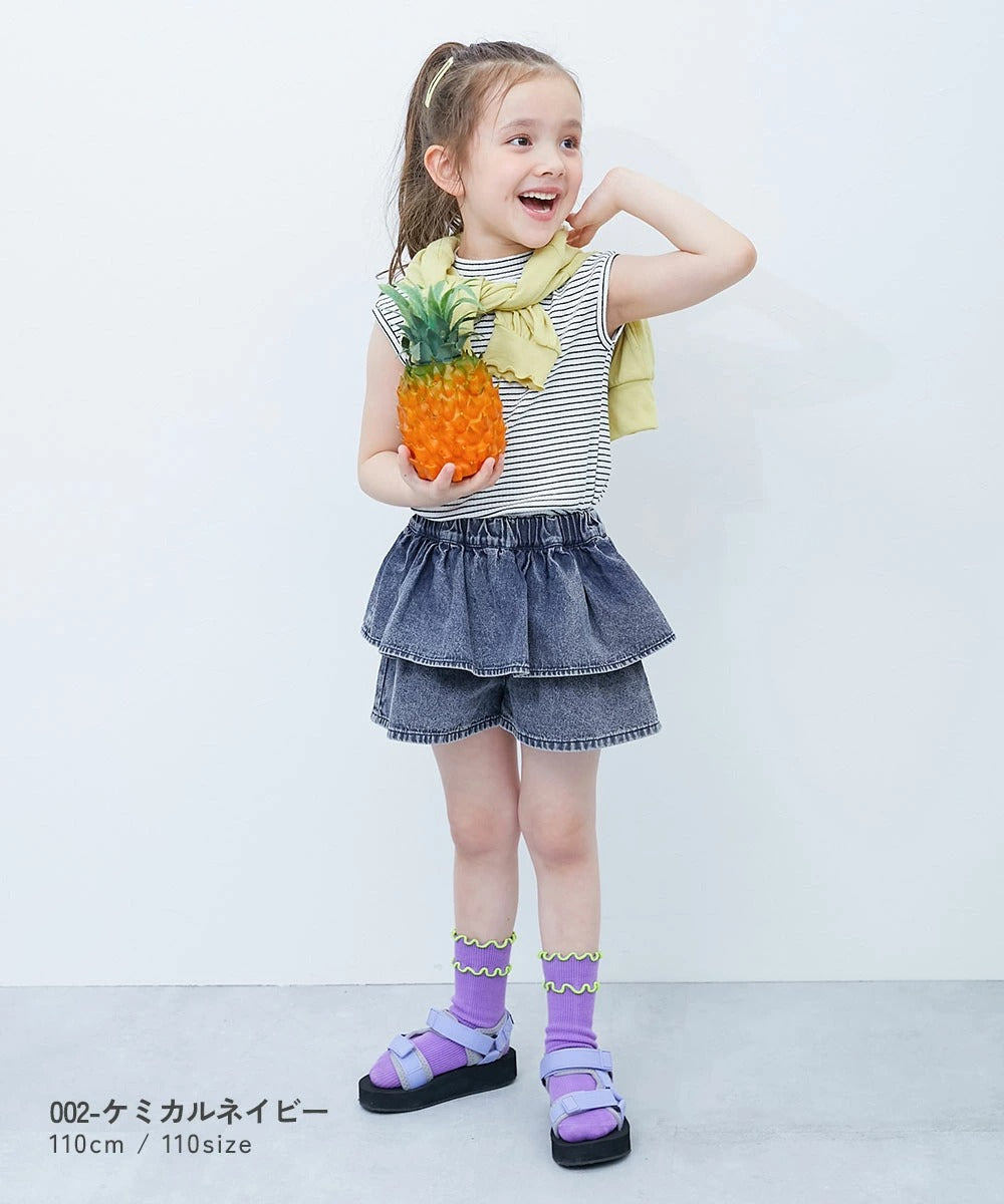 日本童裝 dev!rock 蛋糕層疊牛仔裙褲 100-160cm 女童款 PANTS 夏季