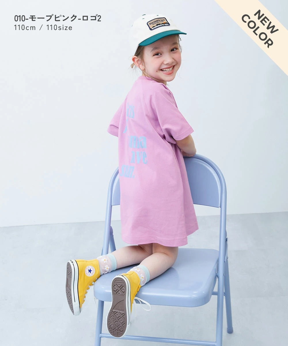 日本童裝 dev!rock 	印花七分袖插肩連身裙 100-160cm 女童款 夏季 DRESSES