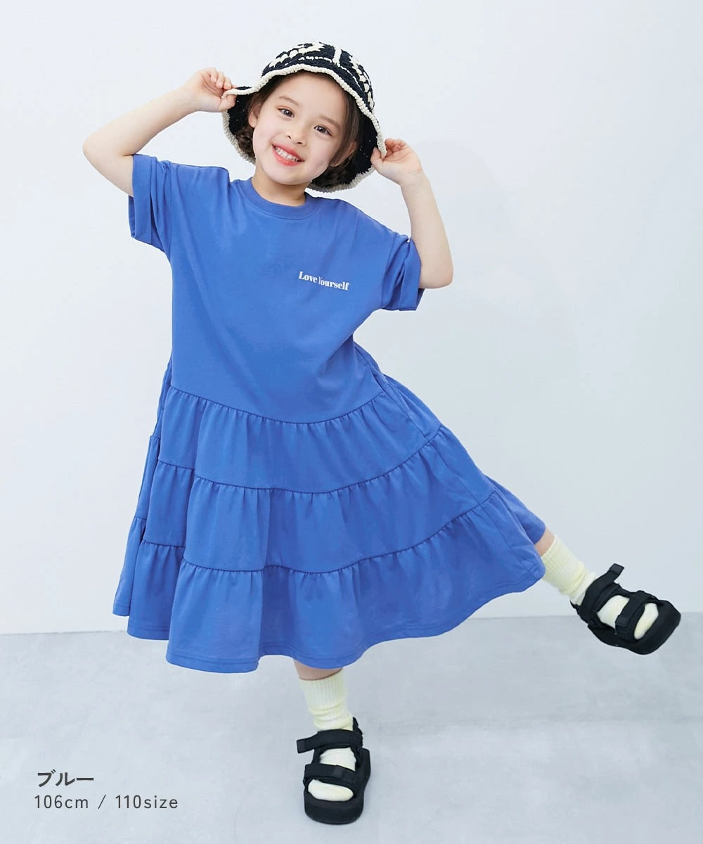 日本童裝 dev!rock 層疊裙擺印花連身裙 100-160cm 女童款 夏季 DRESSES