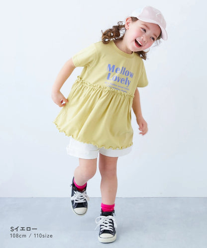 日本童裝 dev!rock A字型logo印花短袖上衣 100-160cm 女童款 夏季 TOPS