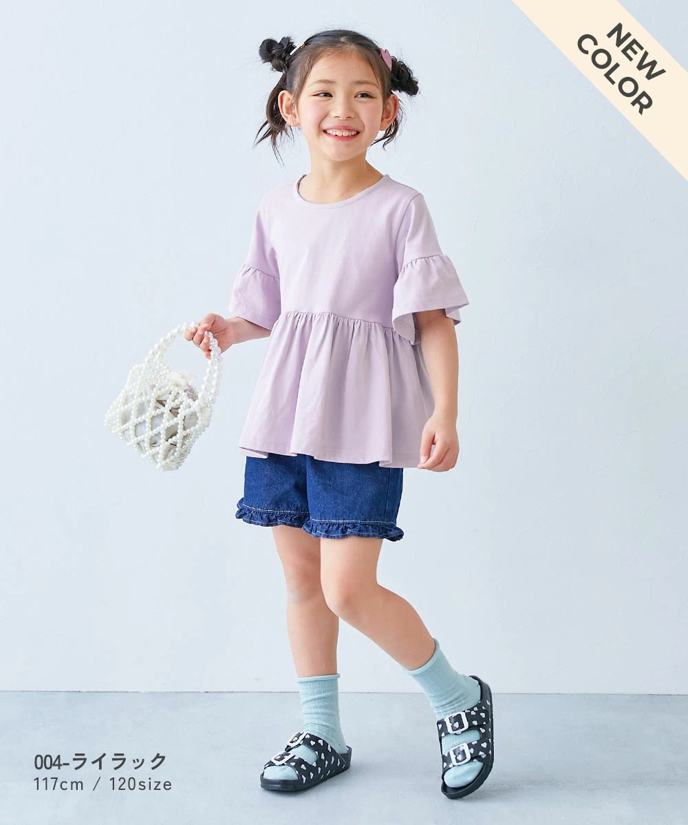 日本童裝 dev!rock 裙邊短袖上衣 100-160cm 女童款 夏季 TOPS