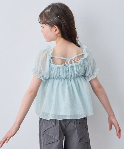 日本童裝 aF#a325 2Way 吊帶露肩上衣 110-160cm 女童款 夏季 TOPS