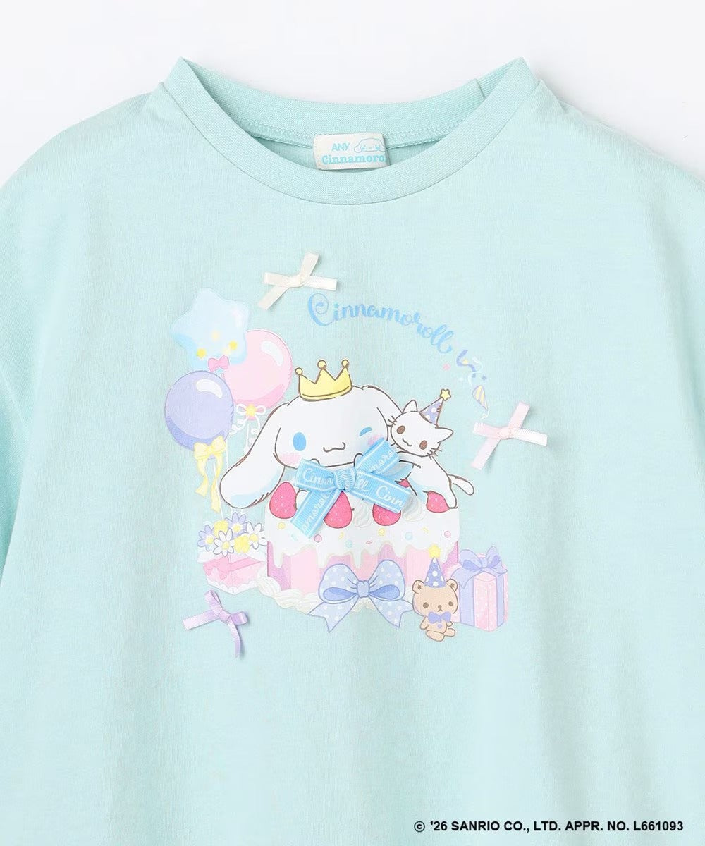 日本童裝 aF#a325 x Sanrio Cinnamoroll 印花上衣 100-150cm 女童款 夏季 TOPS