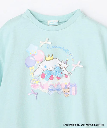 日本童裝 aF#a325 x Sanrio Cinnamoroll 印花上衣 100-150cm 女童款 夏季 TOPS